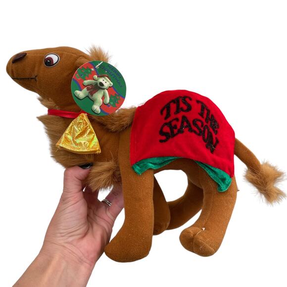 Vintage Christmas Camel Plush Tis The Season Red Y2K Stuffed Animal Toy w/ TAGS - Picture 1 of 12